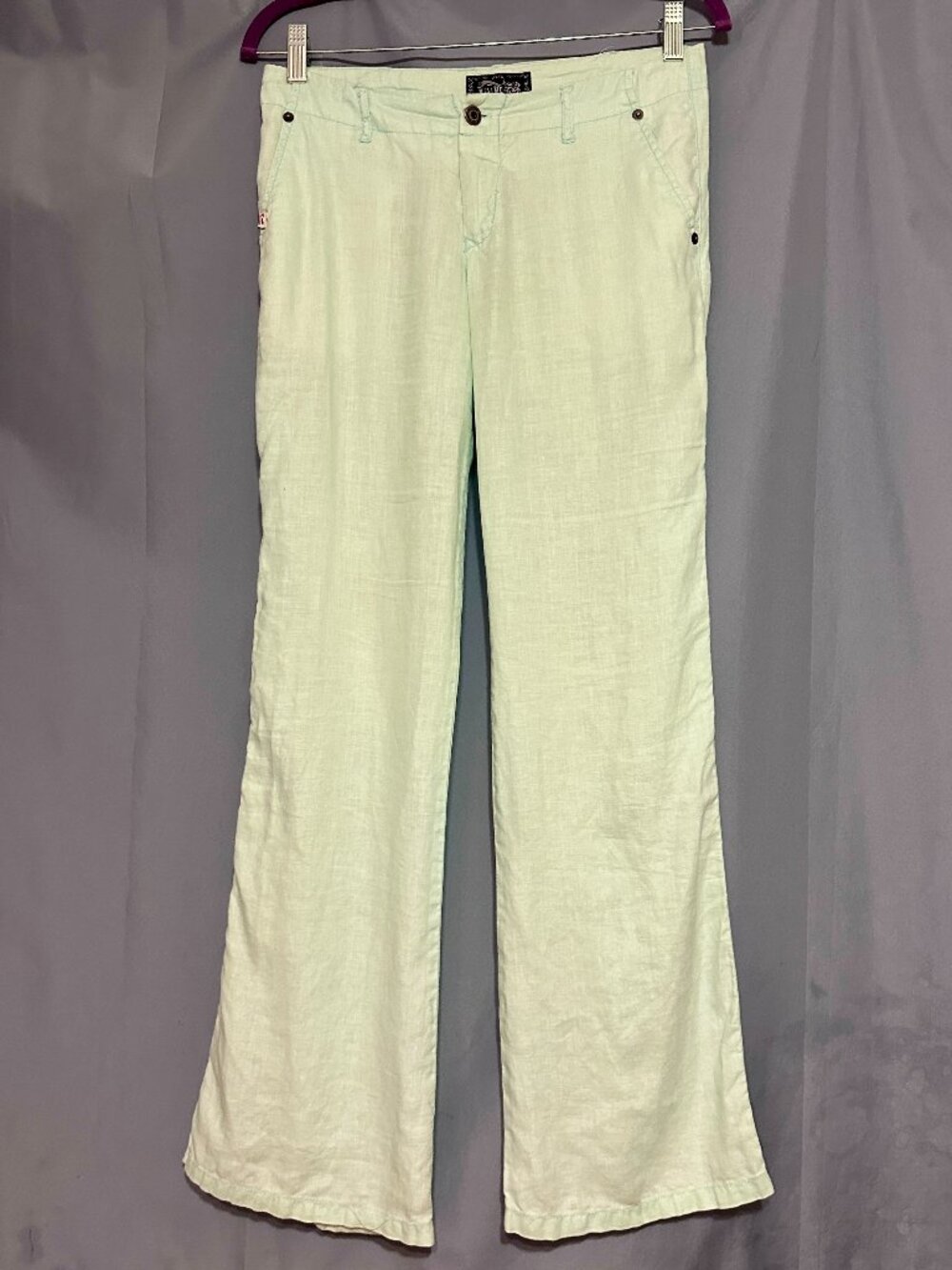 The Miss Me 100% Linen Pants Mint Green, women's size S